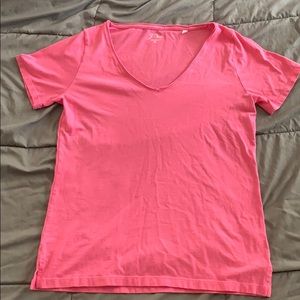 GUC J.Crew Supima Cotton V-Neck Pink size small